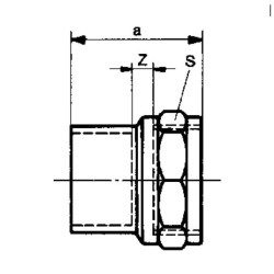 Conex Bänninger Łącznik Prosty Złączka Brąz do lutowania 22x3/4" GW 4270G022006000